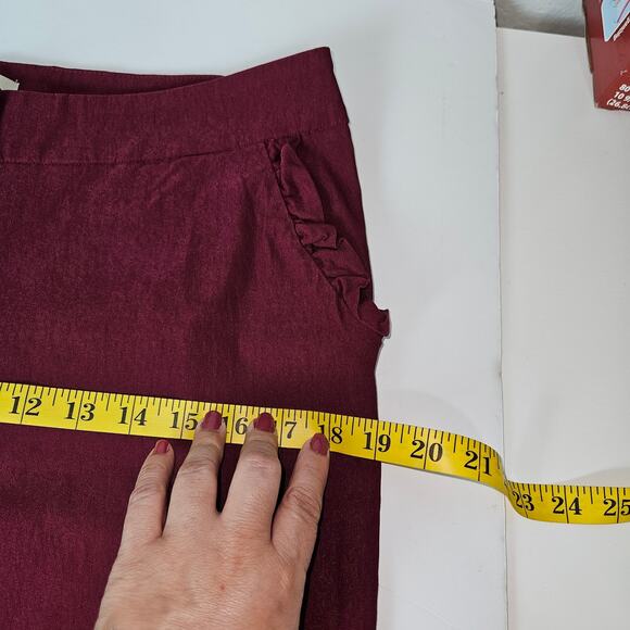 Charlotte Russe Pants Women XL Burgundy Straight Leg Stretch Career Workwear - Picture 10 of 11